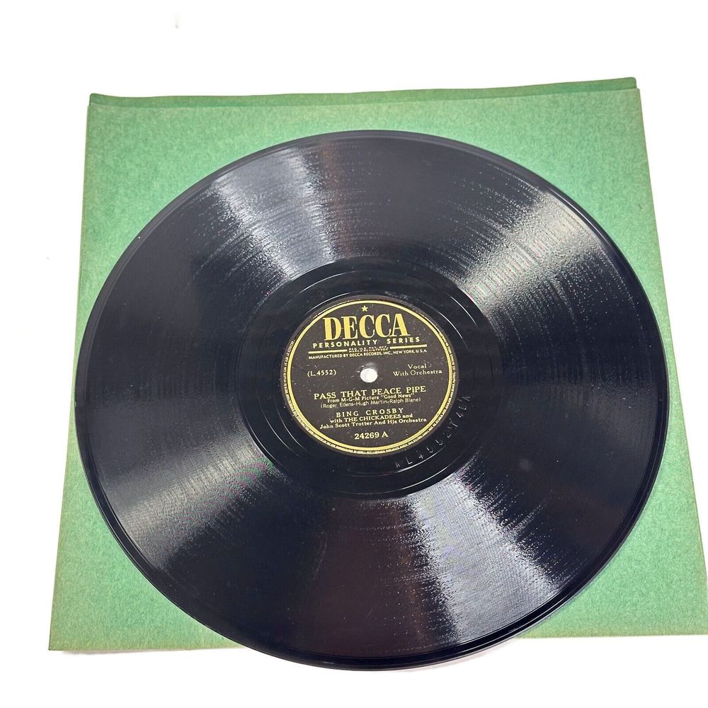 Decca Label Bing Crosby 78 Pass That Peace Pipe and Suspense